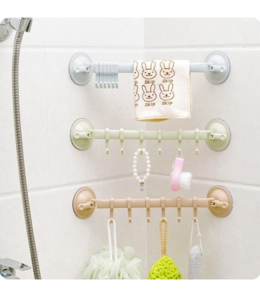 Стенна закачалка с 6 бр. подвижни куки за баня или кухня