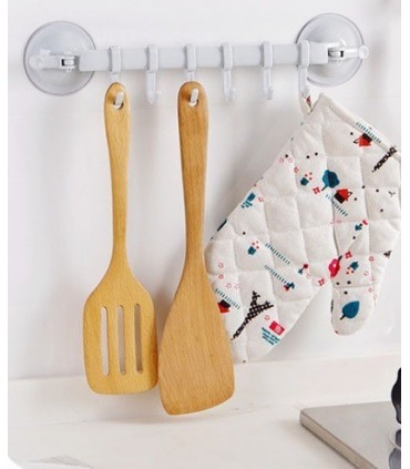 Стенна закачалка с 6 бр. подвижни куки за баня или кухня