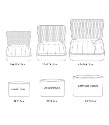 КОМПЛЕКТ 6 БРОЯ ОРГАНАЙЗЕРИ ЗА ПЪТУВАНЕ TRAVEL POUCH