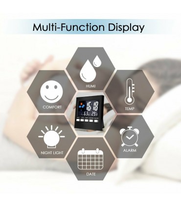 Настолен Влагомер-термометър с часовник модел 2159