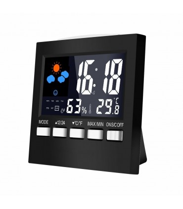 Настолен Влагомер-термометър с часовник модел 2159