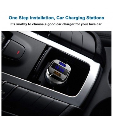 Волтметър за кола с 2 USB, зарядно за мобилни устройства