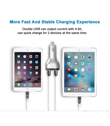 Волтметър за кола с 2 USB, зарядно за мобилни устройства