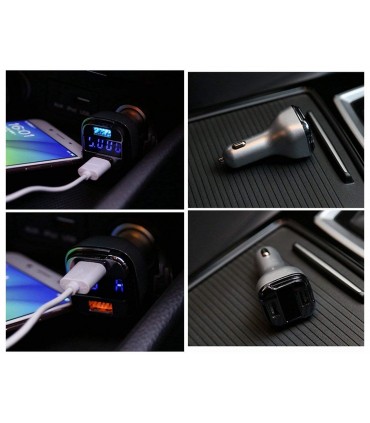 Волтметър за кола с 2 USB, зарядно за мобилни устройства