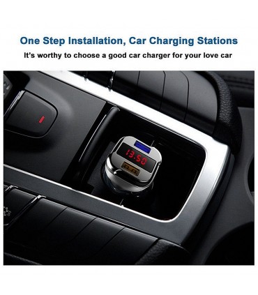 Волтметър за кола с 2 USB, зарядно за мобилни устройства