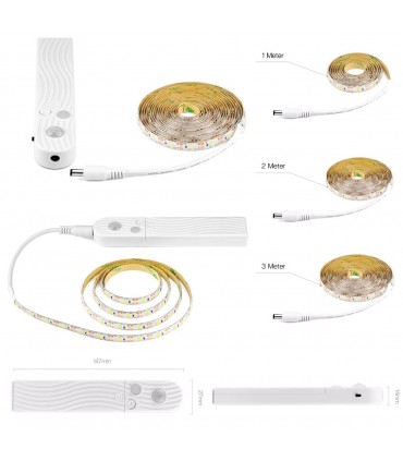 LED лента с PIR датчик за движение за осветление в гардероб, кухня, стълбище