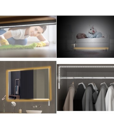 LED лента с PIR датчик за движение за осветление в гардероб, кухня, стълбище