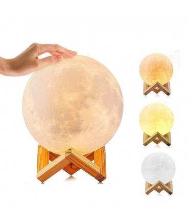 3D НОЩНА ЛАМПА С ФОРМА НА ЛУНА