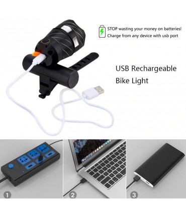 Фар за велосипед T6 1600LM с USB зареждане