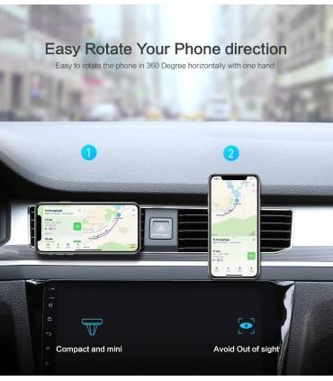 Магнитна стойка за телефон в колата, Черна, Универсална