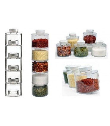 КОМПЛЕКТ 6 БУРКАНЧЕТА ЗА ПОДПРАВКИ SPICE TOWER