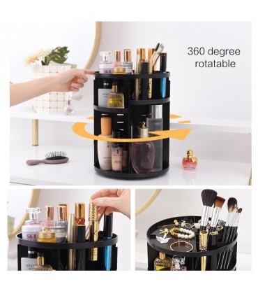 Ефектен въртящ се на 360 градуса органайзер за козметика и гримове