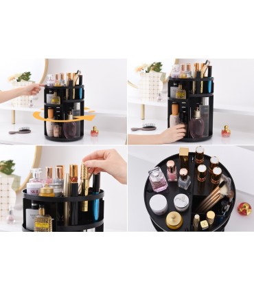 Ефектен въртящ се на 360 градуса органайзер за козметика и гримове