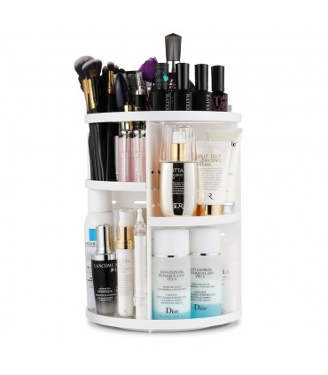 Ефектен въртящ се на 360 градуса органайзер за козметика и гримове
