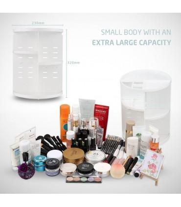 Ефектен въртящ се на 360 градуса органайзер за козметика и гримове