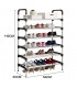 Стелаж за обувки, метал и пластмаса, 6 нива