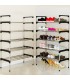 Стелаж за обувки, метал и пластмаса, 6 нива
