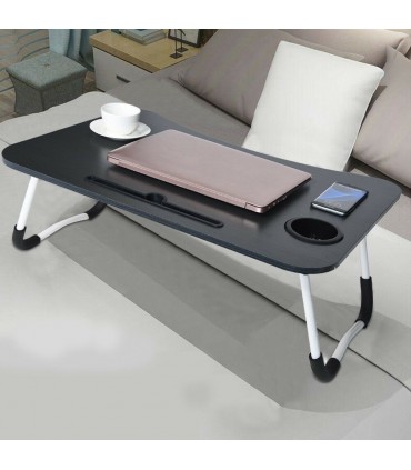 Преносима масичка за лаптоп за легло с поставка за чаша и телефон