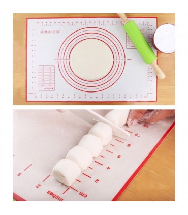 Оразмерена силиконова подложка за месене и точене на тесто