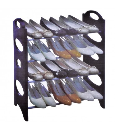 Стелаж за обувки с метален корпус с 4 рафта, 64x20x64