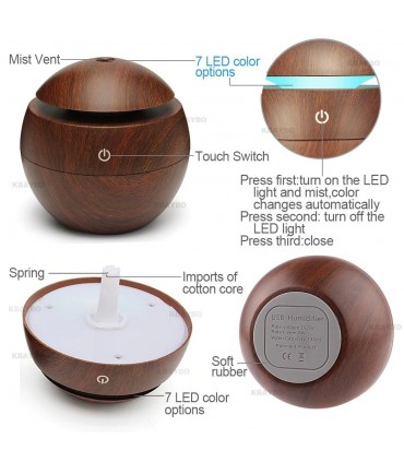 ДИФУЗЕР, ОВЛАЖНИТЕЛ ЗА ВЪЗДУХ С АРОМАТЕРАПИЯ 300мл.