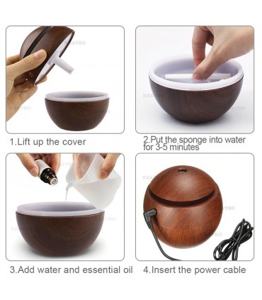 ДИФУЗЕР, ОВЛАЖНИТЕЛ ЗА ВЪЗДУХ С АРОМАТЕРАПИЯ 300мл.