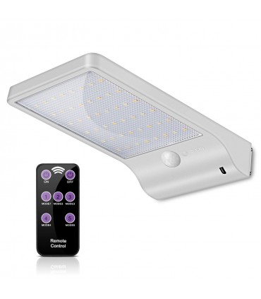 Външно Соларна осветление, лампа с 48 диода за стена със сензор за движение