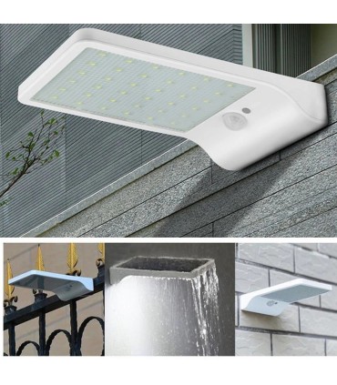 Външно Соларна осветление, лампа с 48 диода за стена със сензор за движение