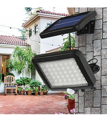 Външна лампа със соларен панел с 56 LED диода и сензор за движение