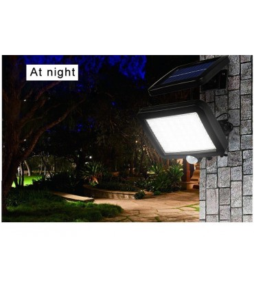 Външна лампа със соларен панел с 56 LED диода и сензор за движение