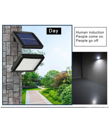 Външна лампа със соларен панел с 56 LED диода и сензор за движение