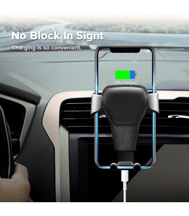 Поставка/Стойка за телефон за въздуховод с елемент от еко кожа