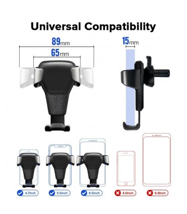 Поставка/Стойка за телефон за въздуховод с елемент от еко кожа