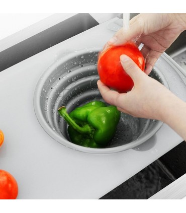 2 в 1 Дъска за рязане с гевгир, която се поставя над мивката