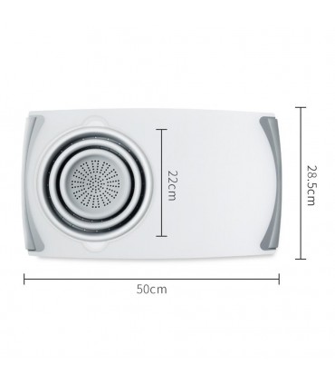 2 в 1 Дъска за рязане с гевгир, която се поставя над мивката