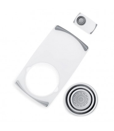 2 в 1 Дъска за рязане с гевгир, която се поставя над мивката