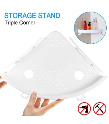 ЪГЛОВА ЕТАЖЕРКА ЗА БАНЯ С ВАКУУМНО ЗАКРЕПВАНЕ