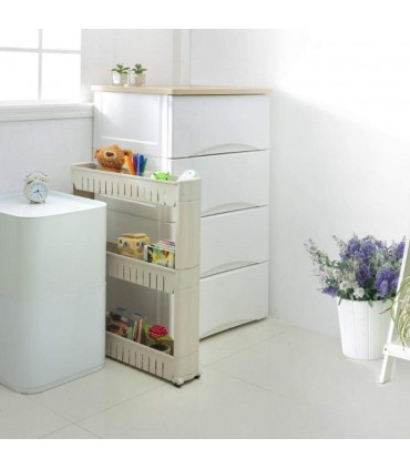 ПОДВИЖНА ЕТАЖЕРКА НА КОЛЕЛА ЗА БАНЯ И КУХНЯ С 3 ИЛИ 4 РАФТА