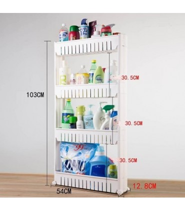 ПОДВИЖНА ЕТАЖЕРКА НА КОЛЕЛА ЗА БАНЯ И КУХНЯ С 3 ИЛИ 4 РАФТА