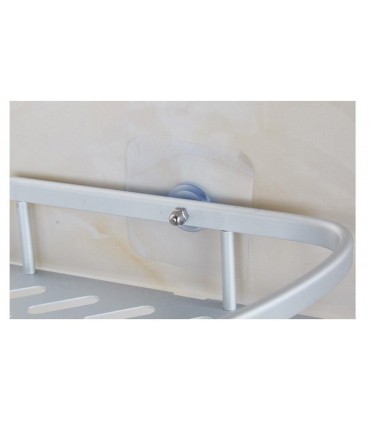 Ъглова етажерка за баня на 1 ниво с двойно залепване, хром