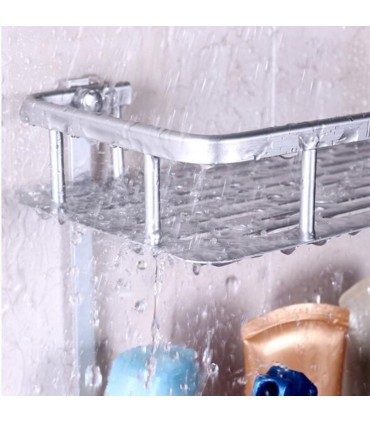 Самозалепваща етажерка за баня, алуминиева