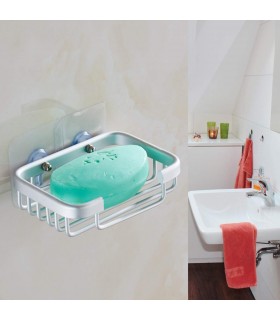 Сапунерка със залепване за стената 13 x 9 x 3 см. хромирана