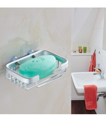 Сапунерка със залепване за стената 13 x 9 x 3 см. хромирана