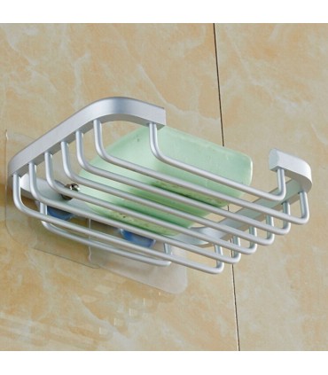 Сапунерка със залепване за стената 13 x 9 x 3 см. хромирана