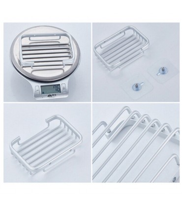 Сапунерка със залепване за стената 13 x 9 x 3 см. хромирана