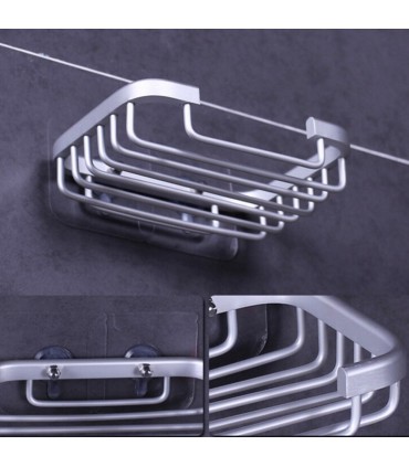 Сапунерка със залепване за стената 13 x 9 x 3 см. хромирана