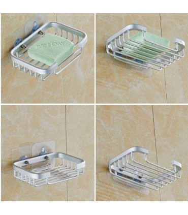 Сапунерка със залепване за стената 13 x 9 x 3 см. хромирана