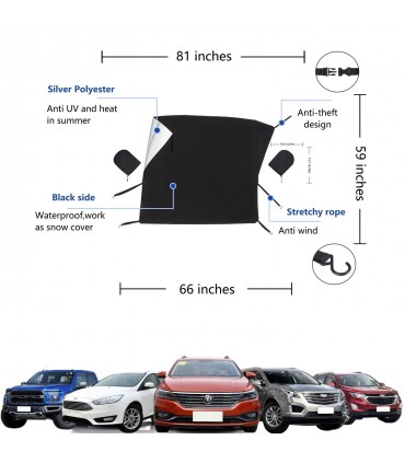 Двулицево покривало за предно стъкло на кола