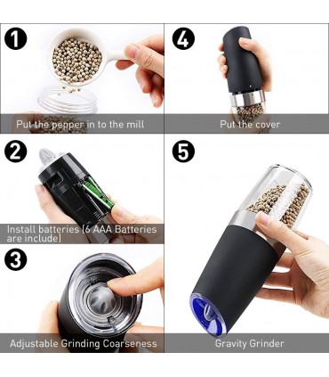 Мелничка за пипер с автоматично включване при накланяне