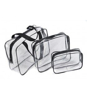 К-т от 3бр. прозрачни несесери с цип